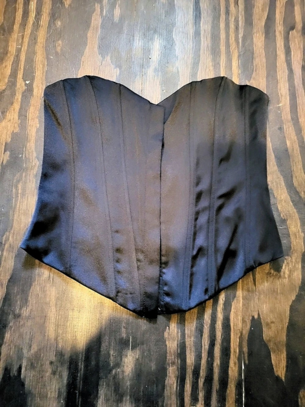 Zara Satin Effect Corset Top Black Small